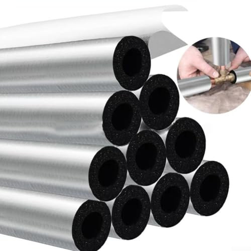 Rohrisolierung, 610 Stück, wetterfeste Schaumstoffrohre mit starker Haftung für Kupferrohre (10 Stück)