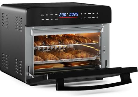 Ometa Digital 25L Air Fryer Oven with 10 Cooking Functions & Accessories, Rotisserie, Bake, Dehydrate, Defrost, Pizza, Countertop Convection Mini Oven with 360° Hot Air Circulation