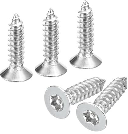 sourcing map Tornillos Torx de cabeza avellanada plana, 50 tornillos M6 x 16 mm de acero inoxidable 304 a prueba de manipulaciones con broca T30, antirrobo autorroscante para madera, industria
