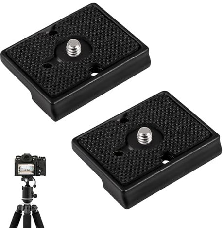 2 Stück Kamera Schnellwechselplatte, Quick Release Plate Kompatibel mit Manfrotto 200PL-14, Schnellwechselsystem Stativ Wechselplatte aus Aluminiumlegierung mit 1/4 Schraube für Spiegellose Kameras