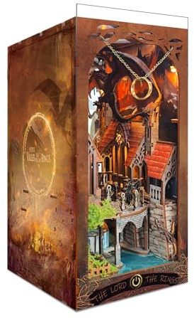 DIY Book Nook Kit,New DIY Dollhouse Booknook Booknook Bookshelf Insert Decor,3D Wooden Puzzles with LED,Book Nook Miniature Kit,Birthday Easter Home Decor for Teens Adult-The Lord The Ring