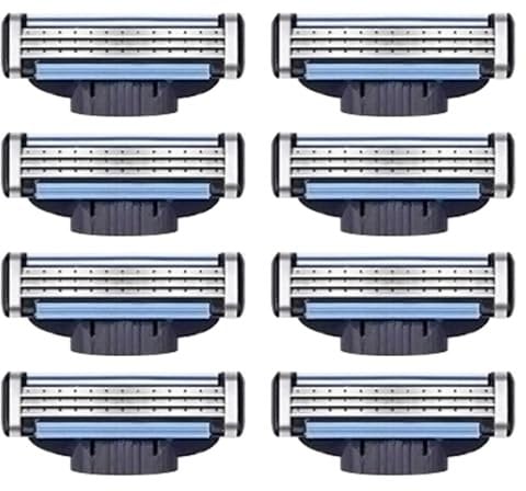 8 Stück Rasierklingen für mach-3 Klingen,Original Rasierklingen,Klingen für Herren Ersatzklingen Kompatibel Rasierhobel,Rasierklingen-Nachfüllung mit Gleitstreifen,für Reinigen Bart
