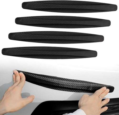 Esshogo Protección de Parachoques para Coche, Juego de 4 Tiras Protectoras Universales para Coche, Parachoques de Goma Universal, Anticolisión, Protección Antichoque para Parachoques Trasero y