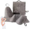 Kit sauna, cuscino di sauna grigio, cappello, guanti, pantofola e borsa, ecologica, confortevole, traspirante, per spa, bagno turco, kit per la casa da bagno
