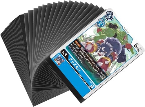 MOXYOY 100 Pcs Card Sleeves, Anti-Slip and Anti-Fingerprint Penny Sleeves Pokemon, Transparent Front and Black Frosted Back Suitable for MTG, TCG,Magic, Sports Cards and Baseball Cards(66x91mm)