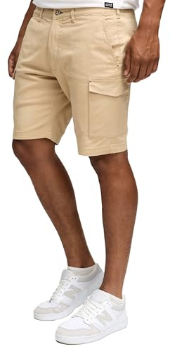Indicode Kurze Hosen Herren - Laulax - Cargo Shorts für Männer aus Baumwolle - Sommer Freizeithose mit Taschen - Sportlich eleganter Look - Regular Fit - Bequemes Material mit Stretch
