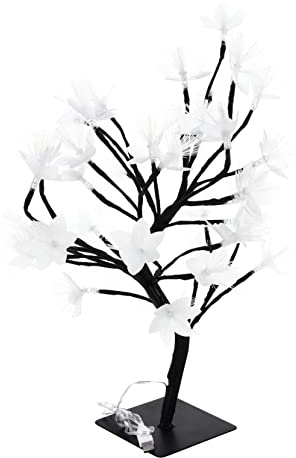 Luxshiny Arbol Luz Led Fibra Óptica Lámpara De Escritorio Decoración Navideña Adorno De Colores