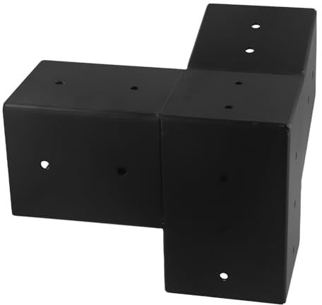 Staffa per pergola per configurazione a 3 vie o unidirezionale, kit di staffe per gazebo inclinabile per pali da 10,2 x 10,2 cm, staffa angolare per falegnameria (sinistra 15°)