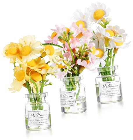 DECORNIJIA Dekorative Blumenvasen Niedliche Vase fürs Auto Einfache Installation 3 Stück aus Glas und Kunststoff Elegante Armaturenbrettdekorationen für Autoinnenausstattung