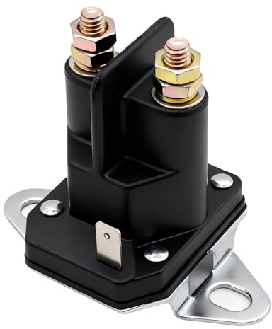12V Engine Starter Solenoid Relay with Brass Coil, 12V Replacement Heavy Duty Starter, Relay Solenoid for Lawn Mowers, ATVs, Utility Vehicles, Snowmobiles, Garden Tractors & Solenoid Repair Kits