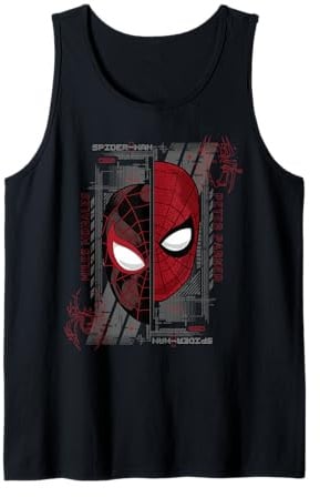 Marvel Spider-Man Peter Parker & Miles Morales Split Mask Tank Top