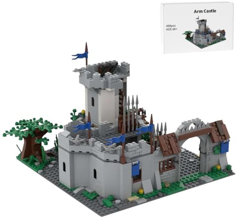 ModiTechX Burg Bauklötze Set, Mittelalterliche Drachenritter/Arm/Edgewässer Burg Modell Bausatz, Mittelalterliche Piraten Thema Bauklötze Geschenk Für Historische Liebhaber (697PCS)