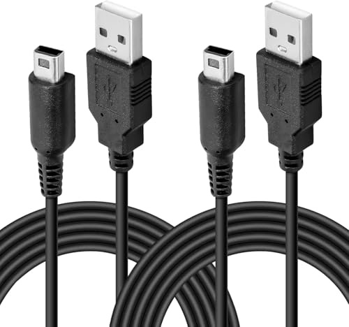 ASENTER Universal-Ladekabel für Nintendo 3DS, Kabel für 3DS, 3DS XL, 2DS, 2DS XL, DSi/DSi XL, New 3DS, New 3DS XL (1,2 m), 2 Stück