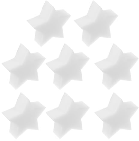 Tofficu 8pcs Oils Remover Floating Sponges Hot Tub Pool Oil Absorbing Sponge Reusable Star Shaped White Improves Filtration Season Use for Hot Tub and Bathtub