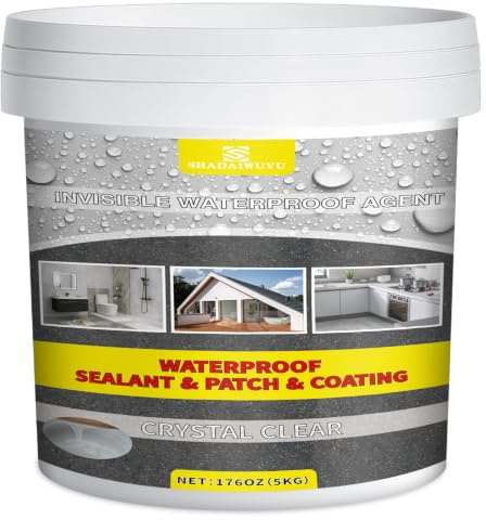 5KG Impermeabilizante Transparente,Revestimiento Impermeable Invisible,Pintura Impermeabilizante para Exteriores y Interiores,Sellador Impermeable para Terrazas,Pared,Baño