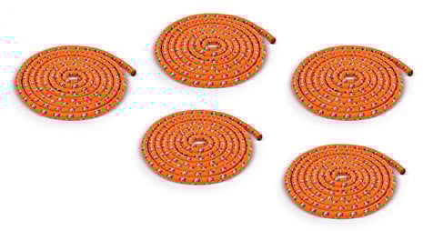 Vinex Set of five beautiful skipping ropes - 3 m - orange colour