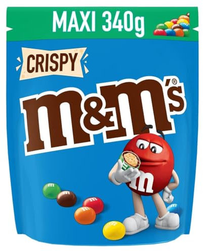 M&M'S CRISPY - Bonbons Chocolat au Lait & Riz Soufflé - 340g Sachet de Chocolats