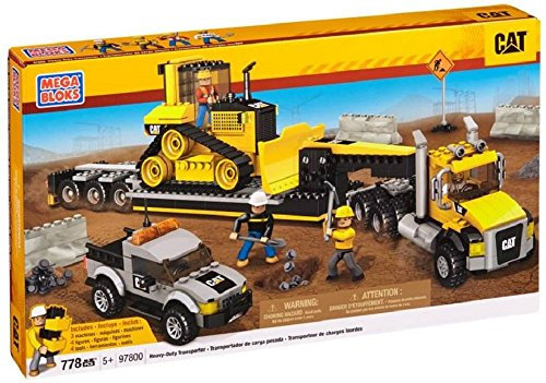 Mega Bloks CAT - Baustellentransporter mit 83 Teilen für Kinder ab 5 Jahren