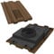 Manthorpe Roof Tile Vent with Pipe Adaptor 15 x 9 to Fit Marley Ludlow Plus, Redland 49, Forticrete V2 Dark Brown Textured