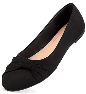 MaxMuxun Women Black Office Work Dress Comfort Ballerina Ballet Flat Pumps Slip On Dance Dolly Shoes Size 8 UK / 41 EU