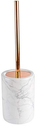 Douceur d'Intérieur Cepillo (0) 12 x 42 cm Cerámico Estampado mármol, 88% Plata, 2% Cristal, 6% Acero Inoxidable, 4% Polipropileno, Brosse WC