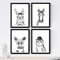 Nacnic Set von 4 Poster „Tiere mit Brille“. Porträt Stil Wanddekoration von Tieren mit Brille. Kreative sortierten Bilder von niedlichen Tieren. A4 Größe, rahmenlos.