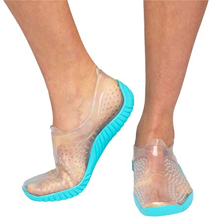 Cressi Water Shoes Escarpines para Todo Tipo de Deportes Acuáticos Juventud, Unisex, Transparente/Azul Claro, 27/28