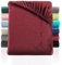 BaSaTex Cashmere Touch Plüsch Premium Spannbettlaken - SUPER Soft Flauschiges Winter Spannbetttuch Nicky Teddy - wärmendes Bettlaken | 120x200 cm | Farbe: Bordeaux