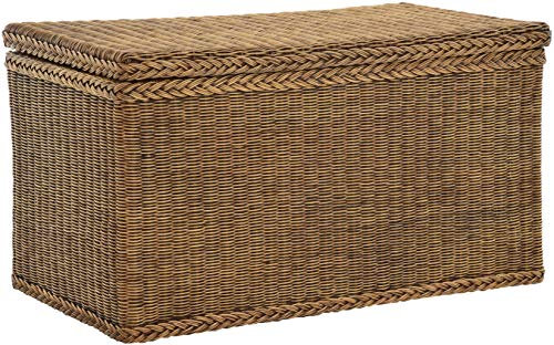 Korb-Outlet Truhe/Wäschetruhe aus Rattan (Vintage Braun, Groß)