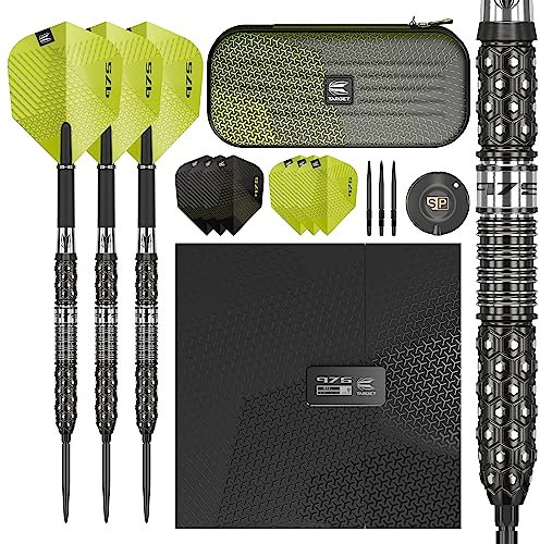 Target Darts 975 01 97.5% Wolfram Swiss Point Steeldarts-Set (26gr - Dartpfeile), Schwarz und Grün