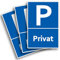 3 Stück Privat Parkplatz Schild 20 x 30 cm aus stabiler PVC Hartschaumplatte 3mm Privatparkplatz parken verboten mit UV-Schutz von STROBO