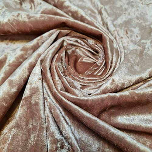 Tissu en velours écrasé extensible de qualité supérieure Rose thé 2 m