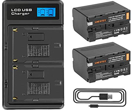 2X Shentec 8800mAh NP-F970 pour Batterie Sony NP-F970 NP-F960 NP-F930 NP-F950 DCR-VX2100 DSR-PD150 DSR-PD170 FDR-AX1 HDR-AX2000 HDR-FX1 HDR-FX1 HDR-FX7 HDR-FX1000 HVL- LBPB