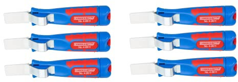 WEICON TOOLS Kabelmesser No. 4-28 H 6er Set/Abisolierbereich 4-28 mm/inkl. Hakenklinge, Blau, 6-50054328