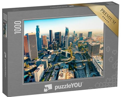 puzzleYOU: Puzzle 1000 Teile „Downtown Los Angeles im Sonnenuntergang“ – aus der Puzzle-Kollektion Amerika, Amerikanische Städte