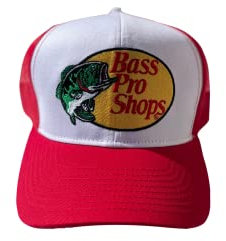 Authentic Bass Pro Shop Herren Trucker Hat Mesh Cap Snapback Verschluss Einheitsgröße Ideal für Jagd & Angeln Rot
