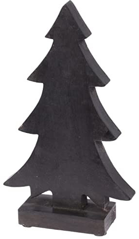 Koopman International b.v Tannenbaum Schwarz Holz Weihnachtsbaum Dekobaum Weihnachten Deko 32cm