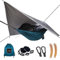 AnorTrek Hamaca de Campamento con mosquiteros y Lonas para Moscas de la Lluvia, Hamaca Doble portátil con Dos Cinturones de árboles, Hamaca de Nylon de 230T