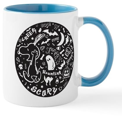 CafePress Snoopy Scary Halloween 11 oz (325 ml) Ceramic Coffee Mug