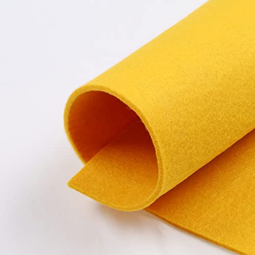Filzblätter, Dicke 3 mm, echter Filz, Größe 50 x 36 cm, 39 Farben erhältlich, hohe Qualität, ideal für Hobbys (Gelb)