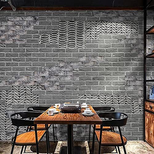 Rétro imitation bleu brique culture brique mur hot pot boutique papier peint avant-toit carrelage décoration photo fond papier peint salle d'exposition murale-450cmx300cm