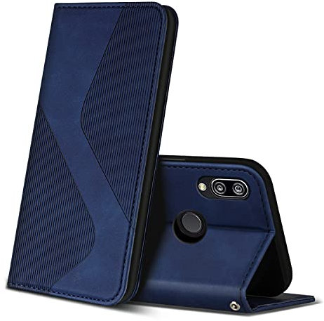 ZONNAVI Hülle für Huawei P20 Lite, PU Leder Handyhülle mit Kartenfächer und Standfunktion, Lederhülle Flip Wallet Case Schutzhülle für Huawei P20 Lite (Blau)