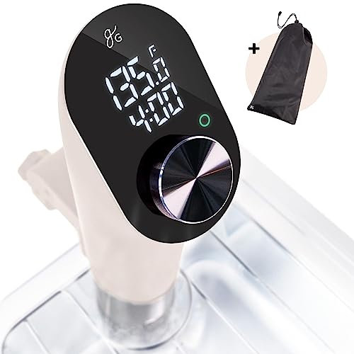 Greater Goods Machine sous vide de cuisine – Cuisinière de précision, circulateur d'immersion, moteur sans balais, 1100 W (blanc bouleau)