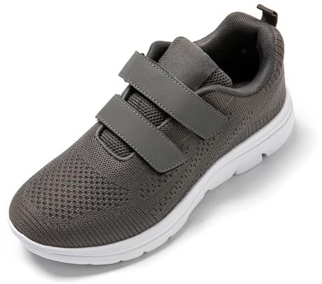 JOMIX Sneaker Herren Sportschuhe Turnschuhe Straßen Laufschuhe Klettverschluss Atmungsaktive Trainers Fitness Gym (A Dunkelgrau, 44)