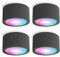 SSC-LUXon 4 Stück CELI-X Aufbauspot flach mit LED Leuchtmittel kompatibel mit Alexa, Siri & Google - Spot mit Smart LED RGB+W GX53