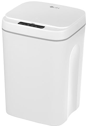 Dihl 16 Litre Automatic Trash Can Intelligent Smart Motion Sensor Waste Bin Rubbish Kitchen Small Compact Waste Disposal System - White