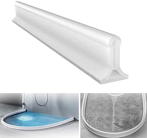 YODAOLI Silicone Water Retaining Strip, Shower Water Barrier, Silicone Shower Threshold Water Barrier, Silicone Bathroom Water Stopper Self-Adhesive Water Retaining Strip (2m/78.7in)