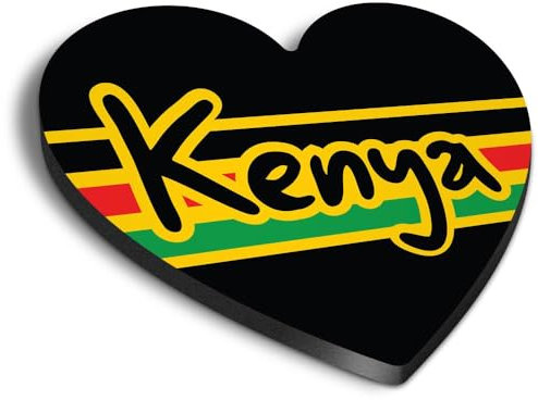 1x Heart MDF Magnet 6cm - Kenya Kenyan Flag Africa Travel - Fridge Locker Office Whiteboard Toolbox #56093