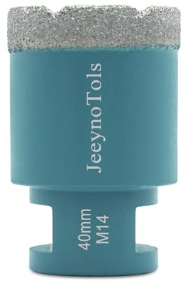 Dry Diamond Core Drill Bit - JeeynoTols 40mm Tile Drill Bit Porcelain Ceramic Tile Granite Marble Hole Saws with M14 thread