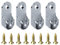 CRLLDPM 4 Stück Kleiderstangen Halterungen, Schrankrohrlager, 2-Loch Schrankrohrhalterung, Kleiderstange Schrank, Garderoben Flansch Schienen Halterung, Mit 8pcs Schrauben, Für Schrankrohr 16 mm